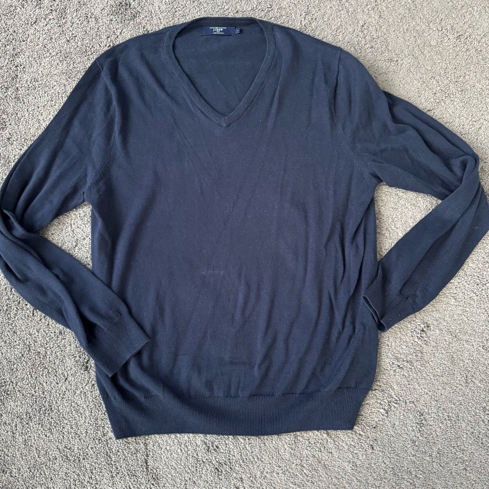 Men's Navy V-Neck Sweater